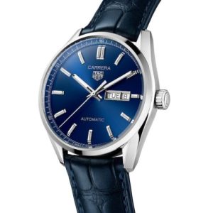 Replica TAG Heuer Carrera Men Automatic Blue Alligator Watch