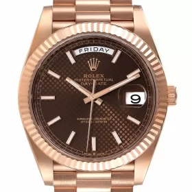 Replica Rolex Day-Date 40 President Rose Gold Chocolate Dial Watches